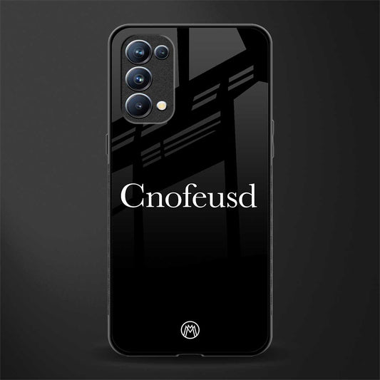 cnofeusd confused black back phone cover | glass case for oppo reno 5