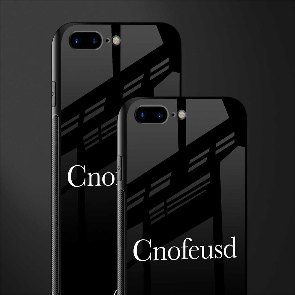 cnofeusd confused black glass case for iphone 7 plus image-2
