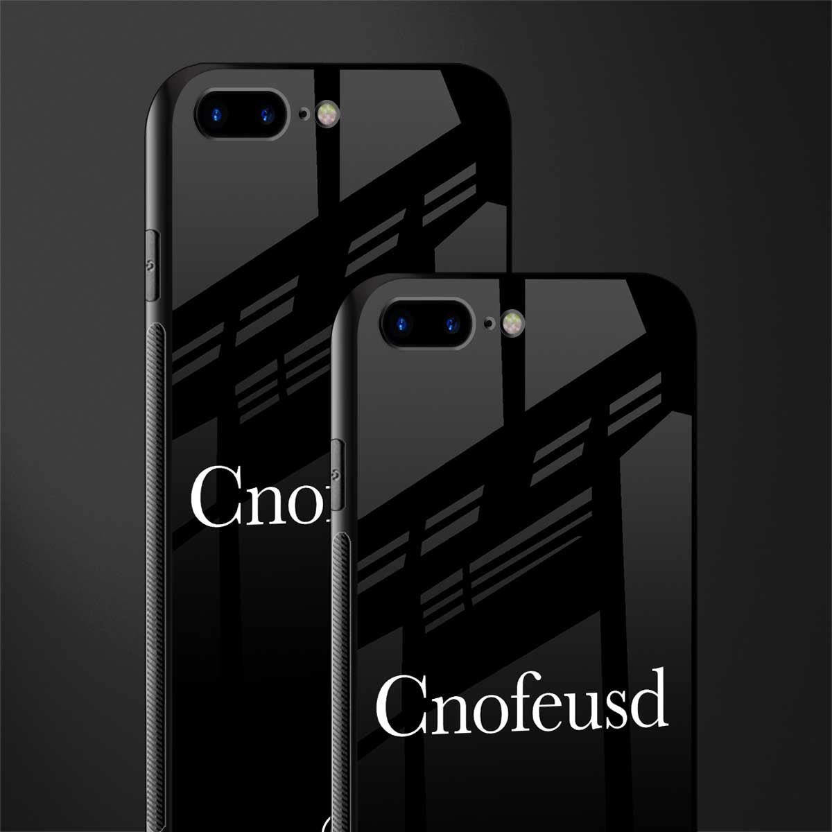 cnofeusd confused black glass case for iphone 8 plus image-2