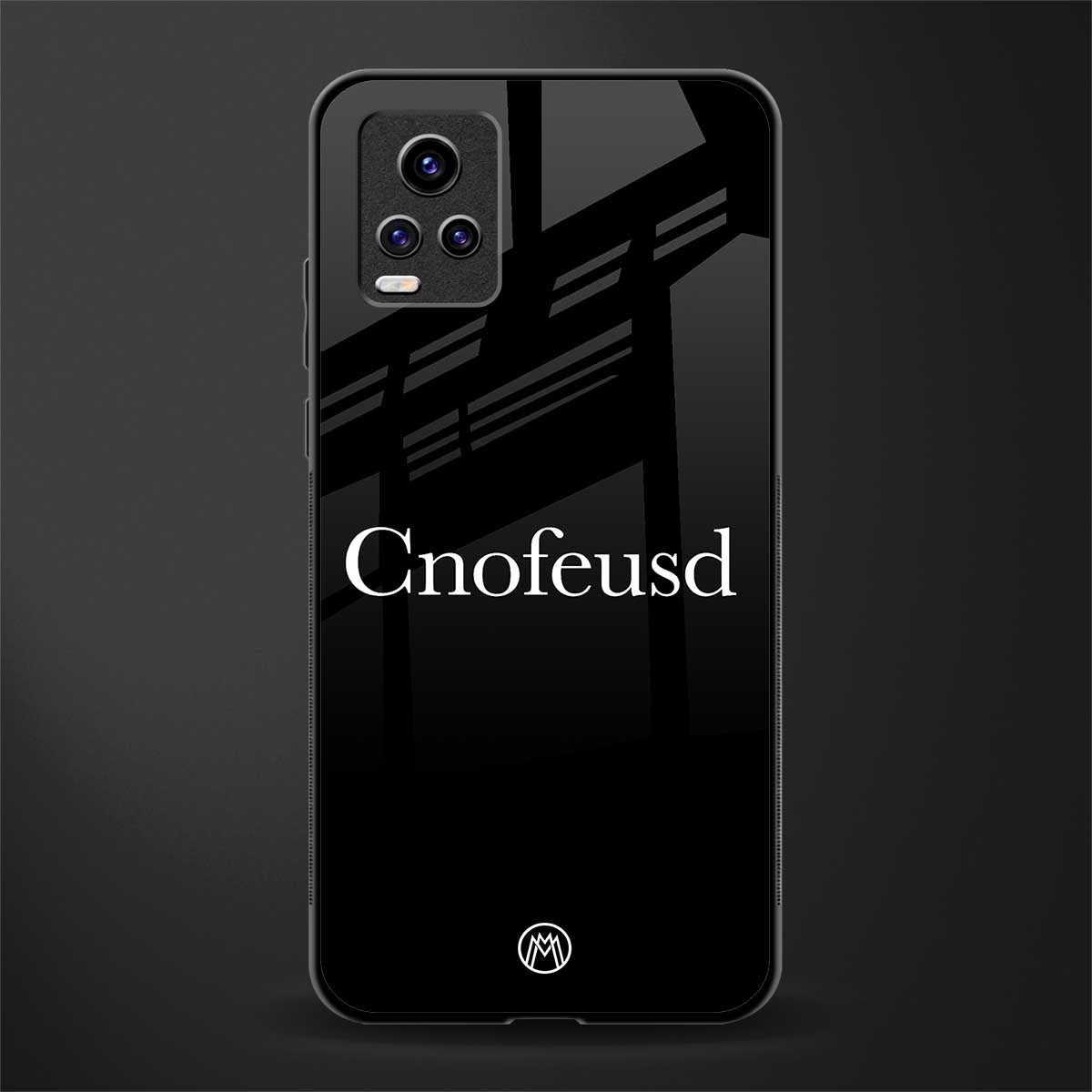 cnofeusd confused black back phone cover | glass case for vivo v21e 4g