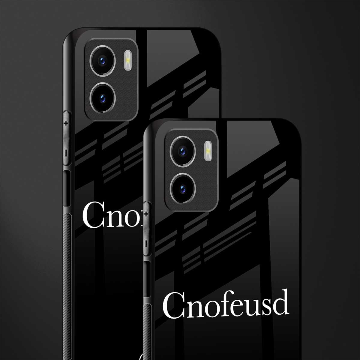 cnofeusd confused black back phone cover | glass case for vivo y72