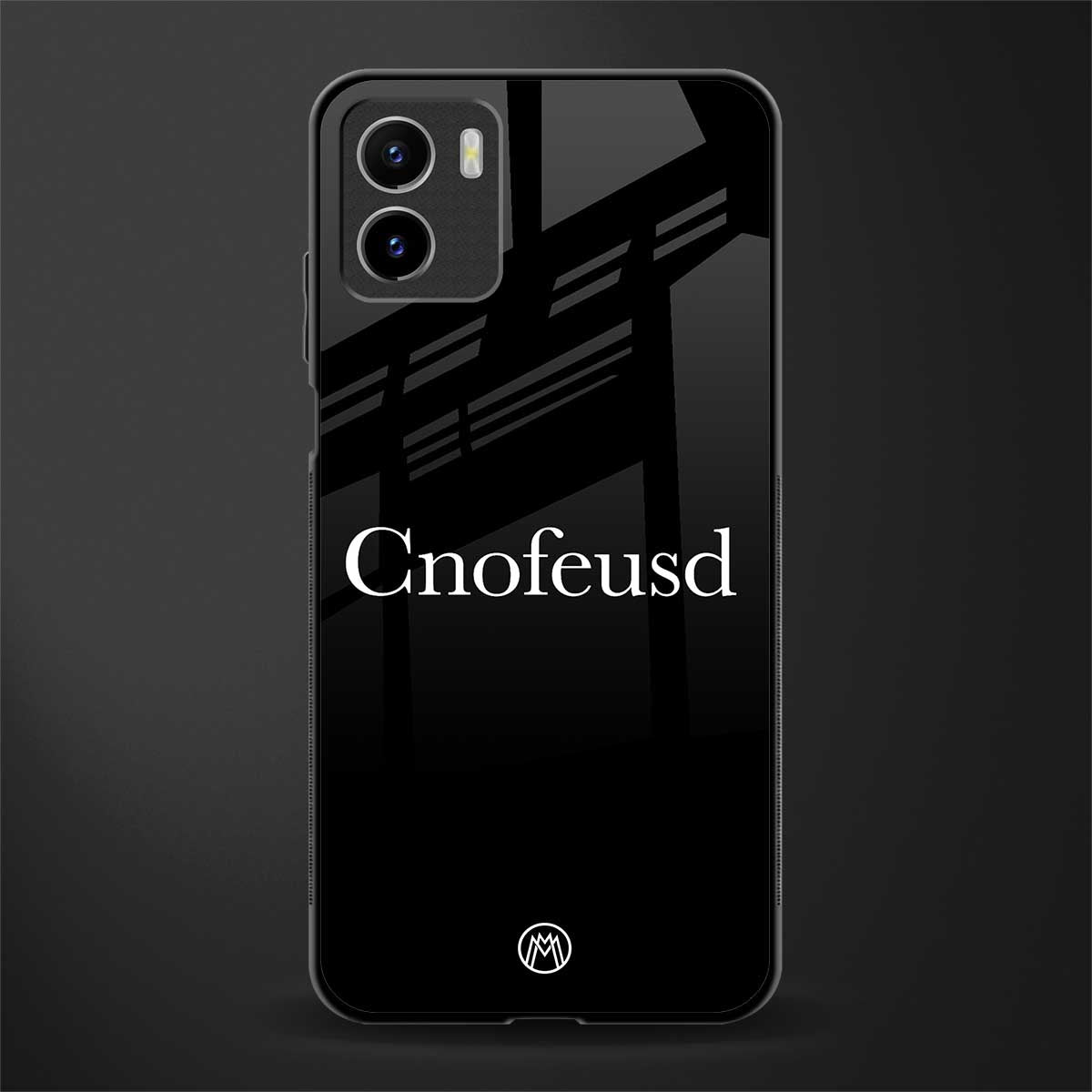 cnofeusd confused black back phone cover | glass case for vivo y72