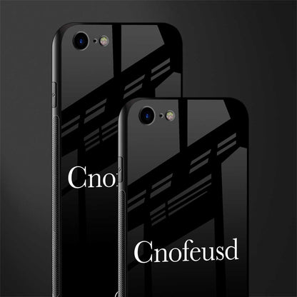 cnofeusd confused black glass case for iphone 8 image-2
