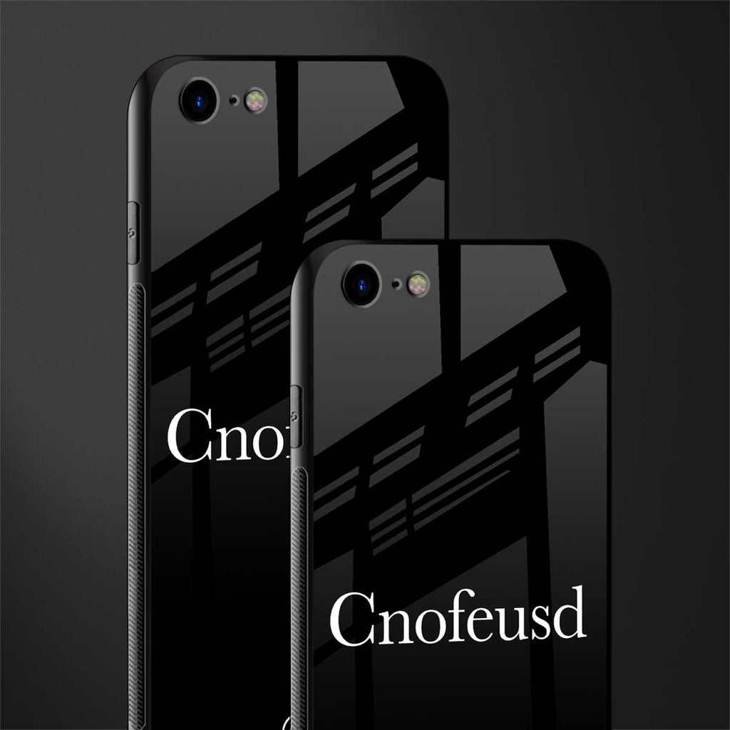 cnofeusd confused black glass case for iphone se 2020 image-2