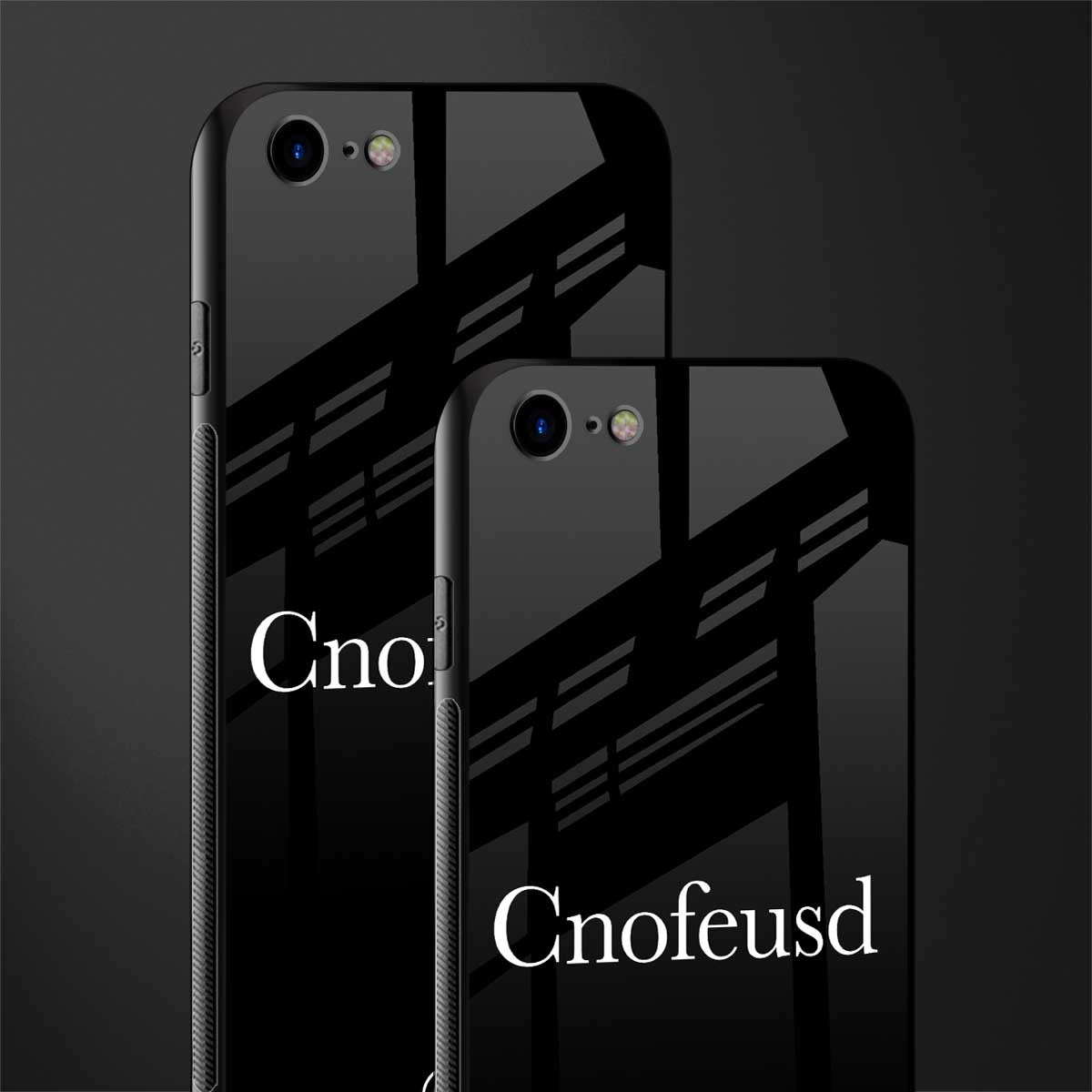cnofeusd confused black glass case for iphone se 2020 image-2