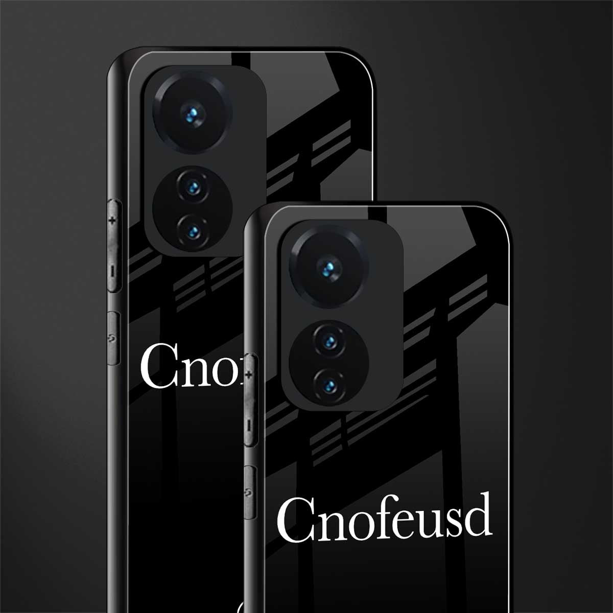 cnofeusd confused black back phone cover | glass case for vivo t1 44w 4g
