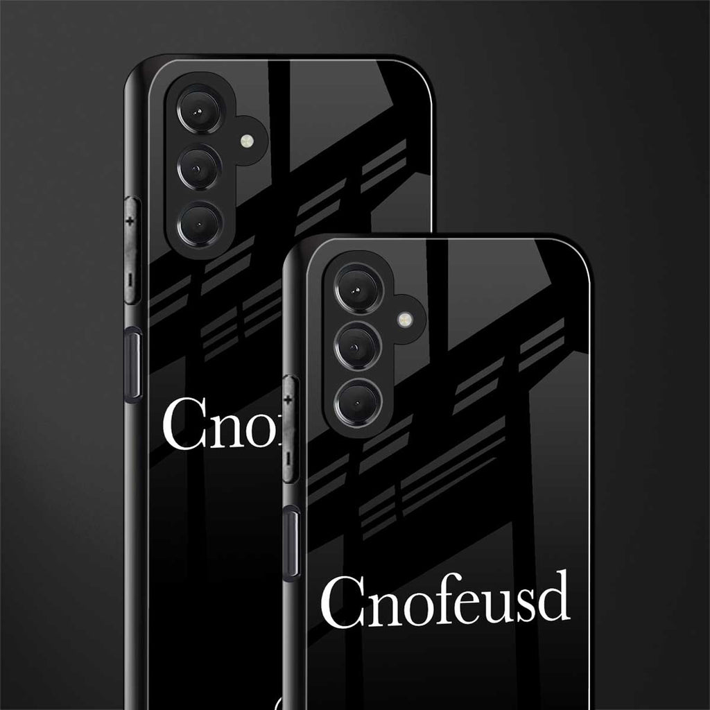 cnofeusd confused black back phone cover | glass case for samsun galaxy a24 4g