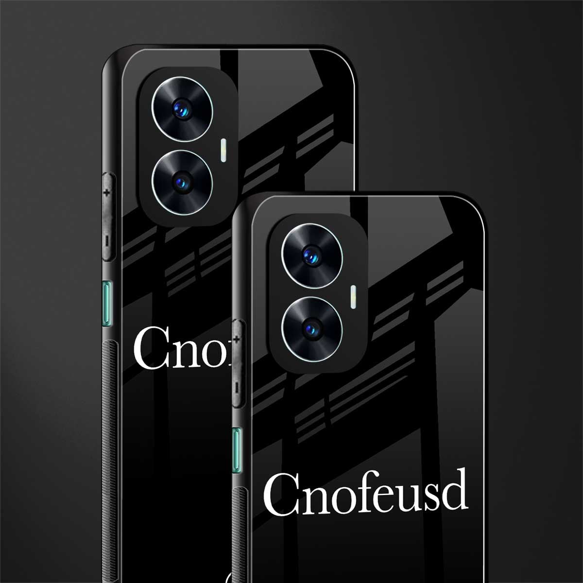 cnofeusd confused black back phone cover | glass case for realme c55