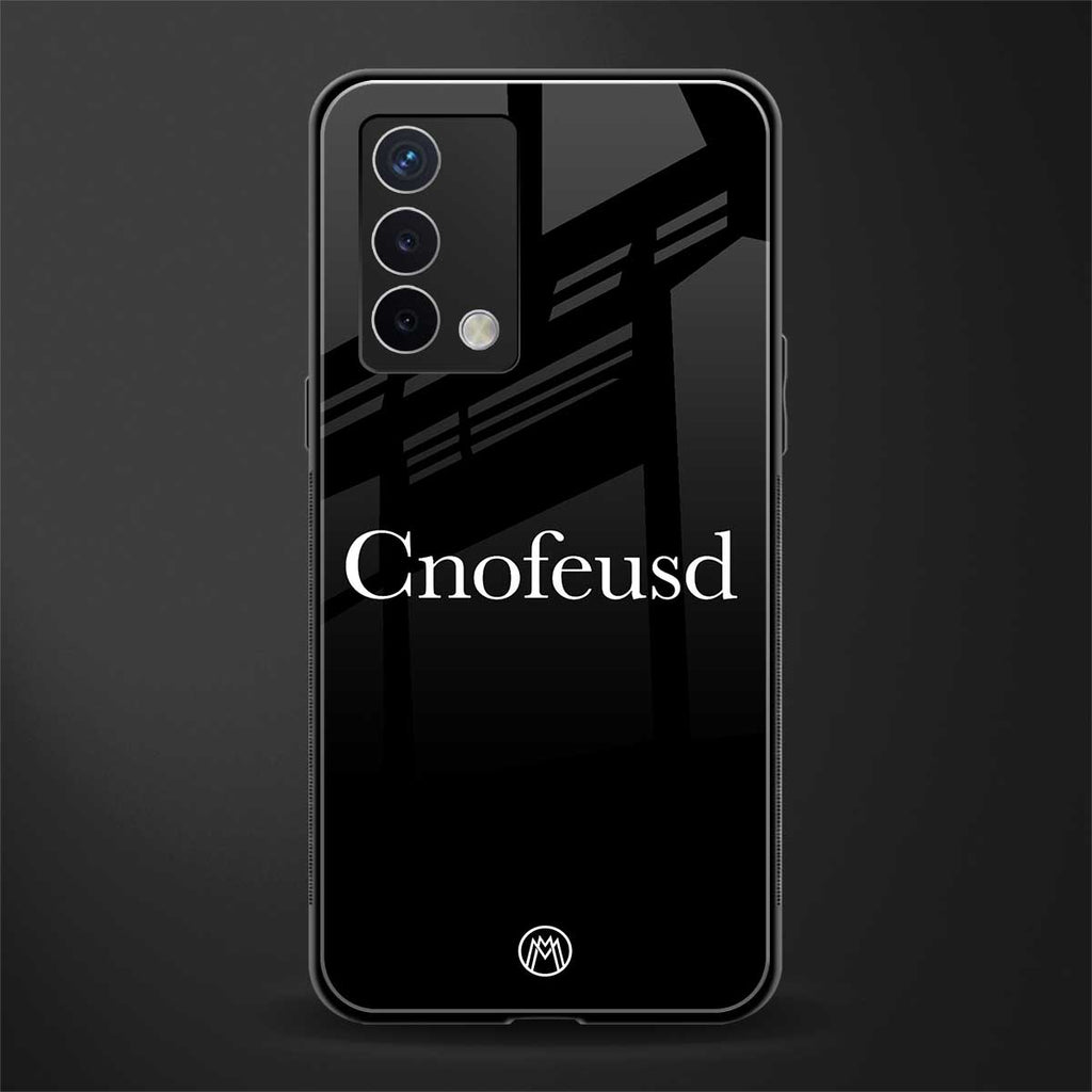 cnofeusd confused black back phone cover | glass case for oppo a74 4g
