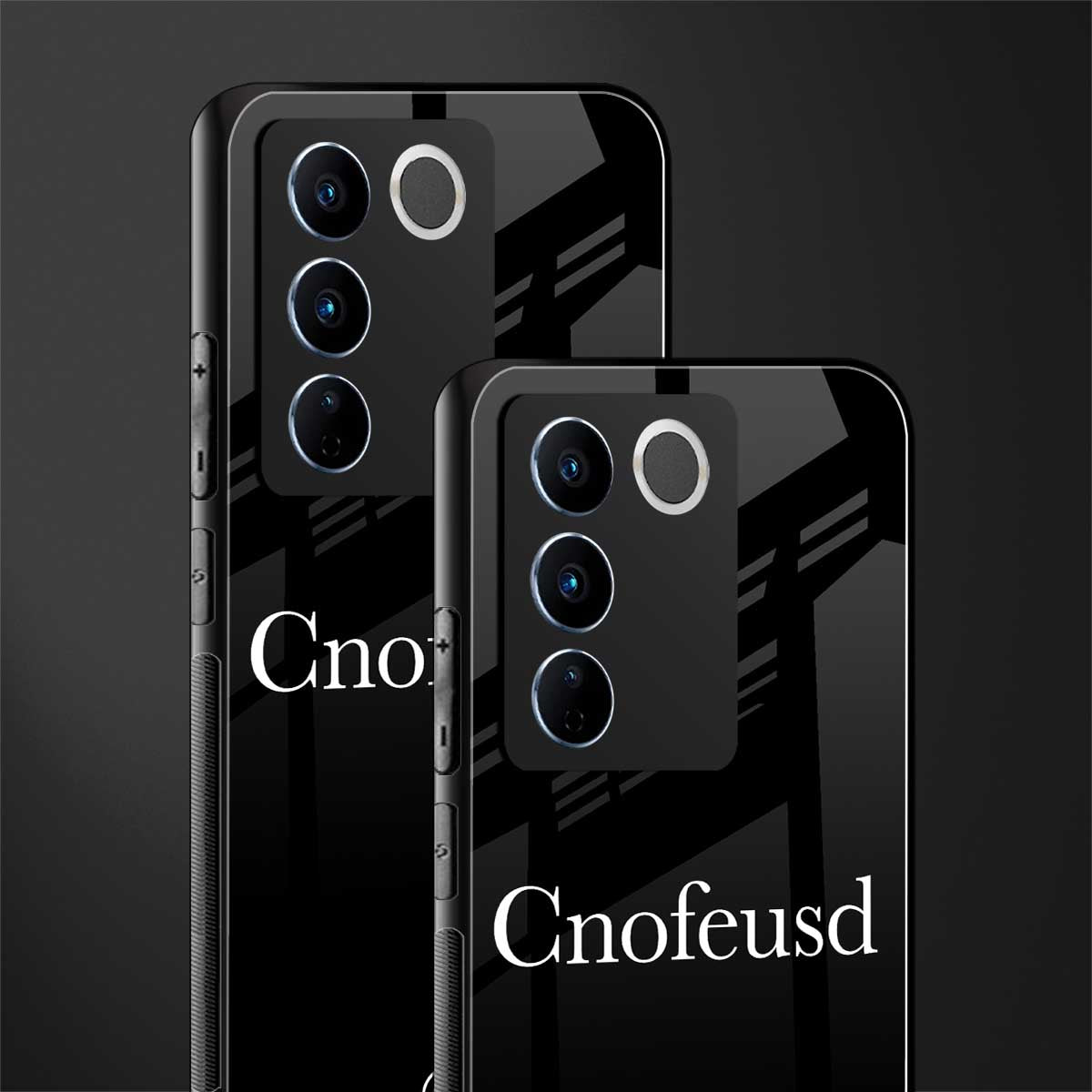 cnofeusd confused black back phone cover | glass case for vivo v27 pro 5g