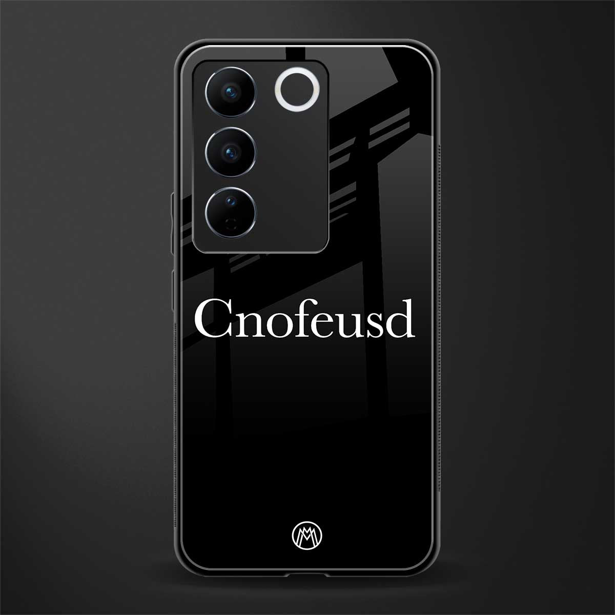 cnofeusd confused black back phone cover | glass case for vivo v27 pro 5g