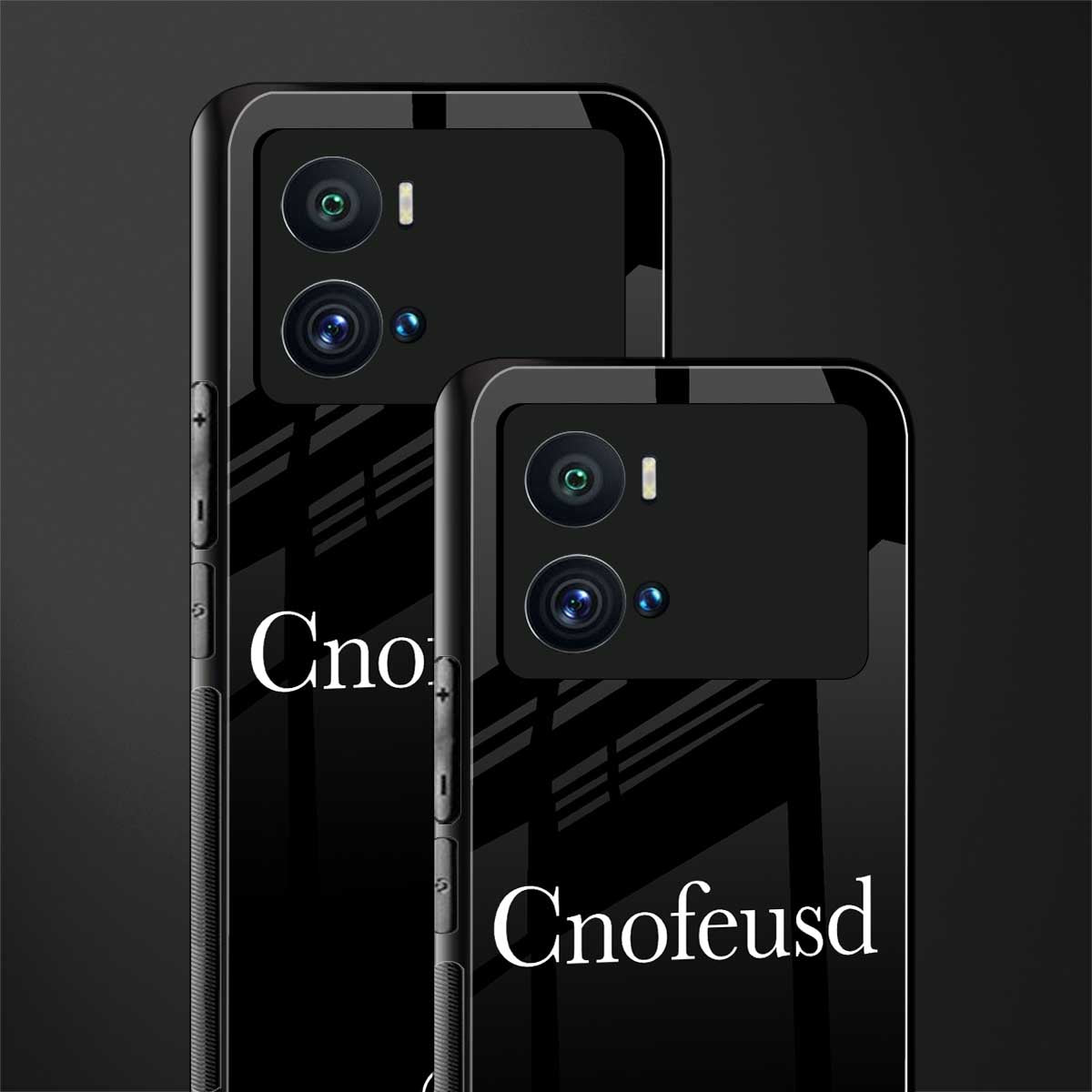 cnofeusd confused black back phone cover | glass case for iQOO 9 Pro