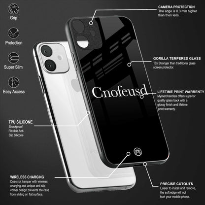 cnofeusd confused black back phone cover | glass case for vivo y16