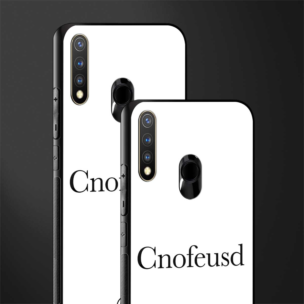 cnofeusd confused white glass case for vivo y19 image-2