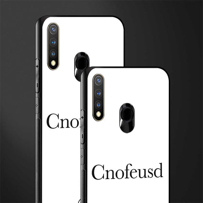 cnofeusd confused white glass case for vivo y19 image-2