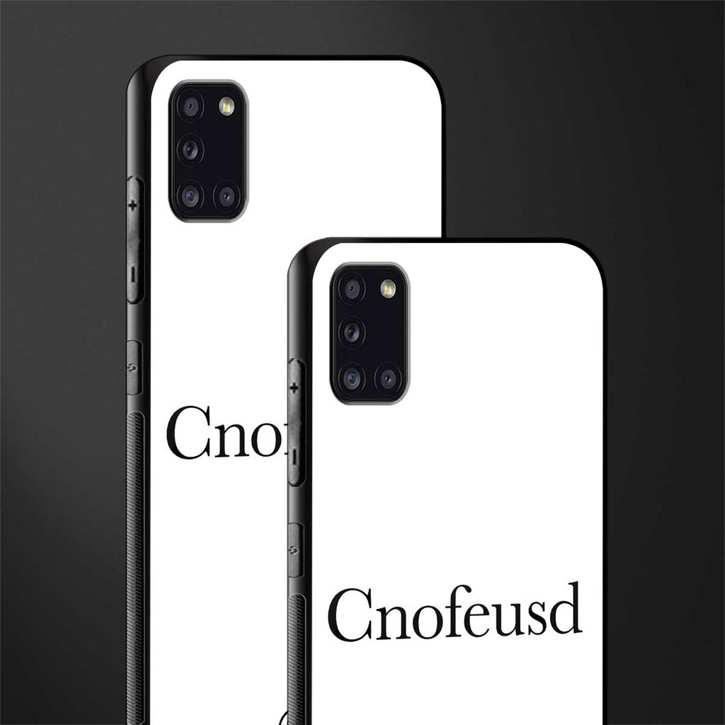 cnofeusd confused white glass case for samsung galaxy a31 image-2