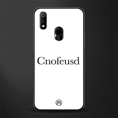 cnofeusd confused white glass case for realme 3 pro image