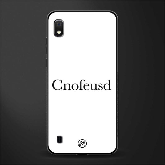 cnofeusd confused white glass case for samsung galaxy a10 image