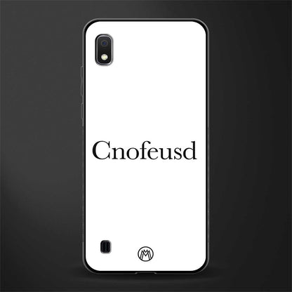 cnofeusd confused white glass case for samsung galaxy a10 image