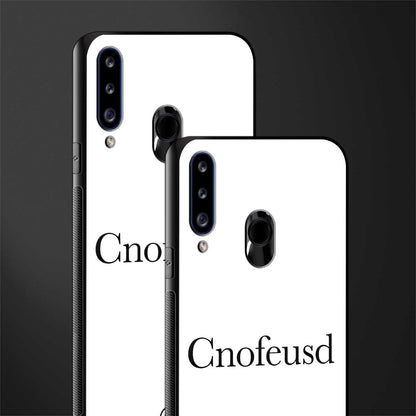 cnofeusd confused white glass case for samsung galaxy a20s image-2