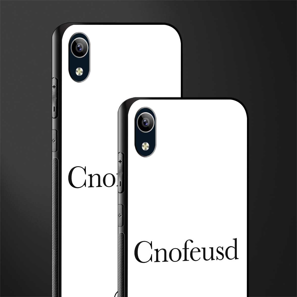 cnofeusd confused white glass case for vivo y1s without fingerprint image-2