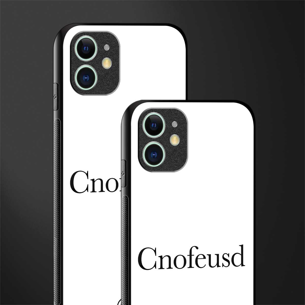 cnofeusd confused white glass case for iphone 12 mini image-2