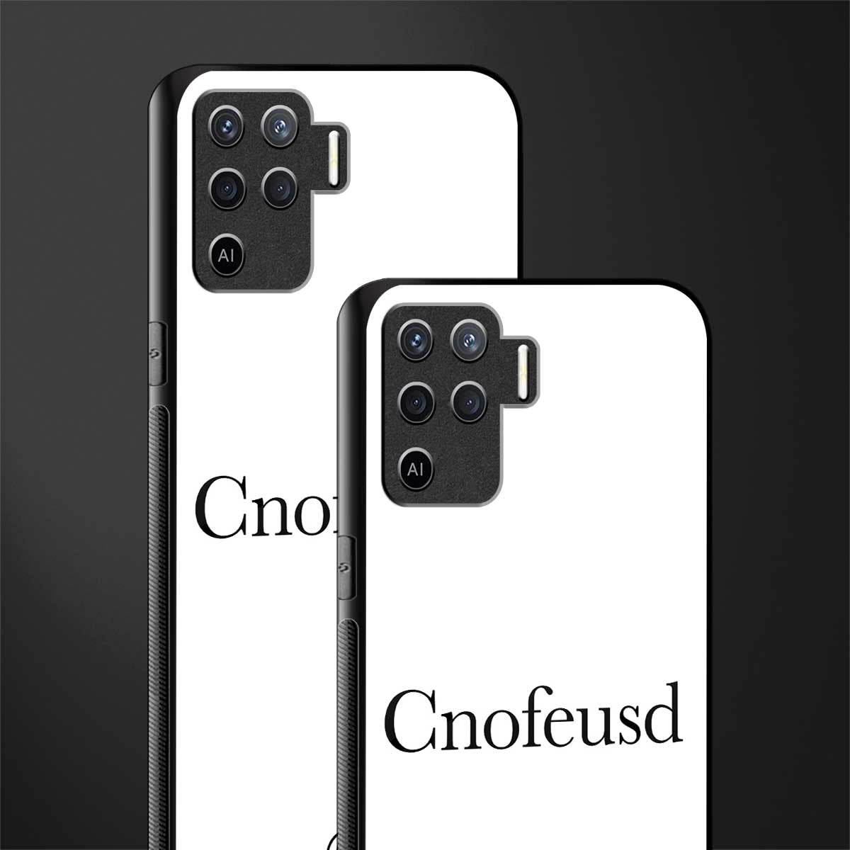 cnofeusd confused white glass case for oppo f19 pro image-2