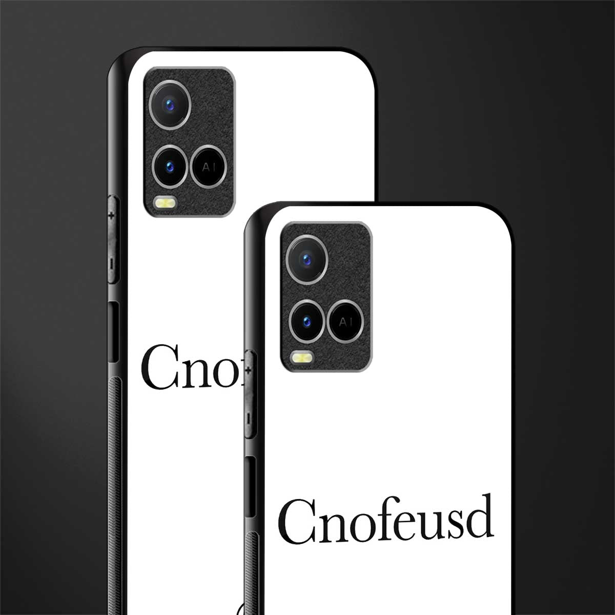 cnofeusd confused white glass case for vivo y21s image-2