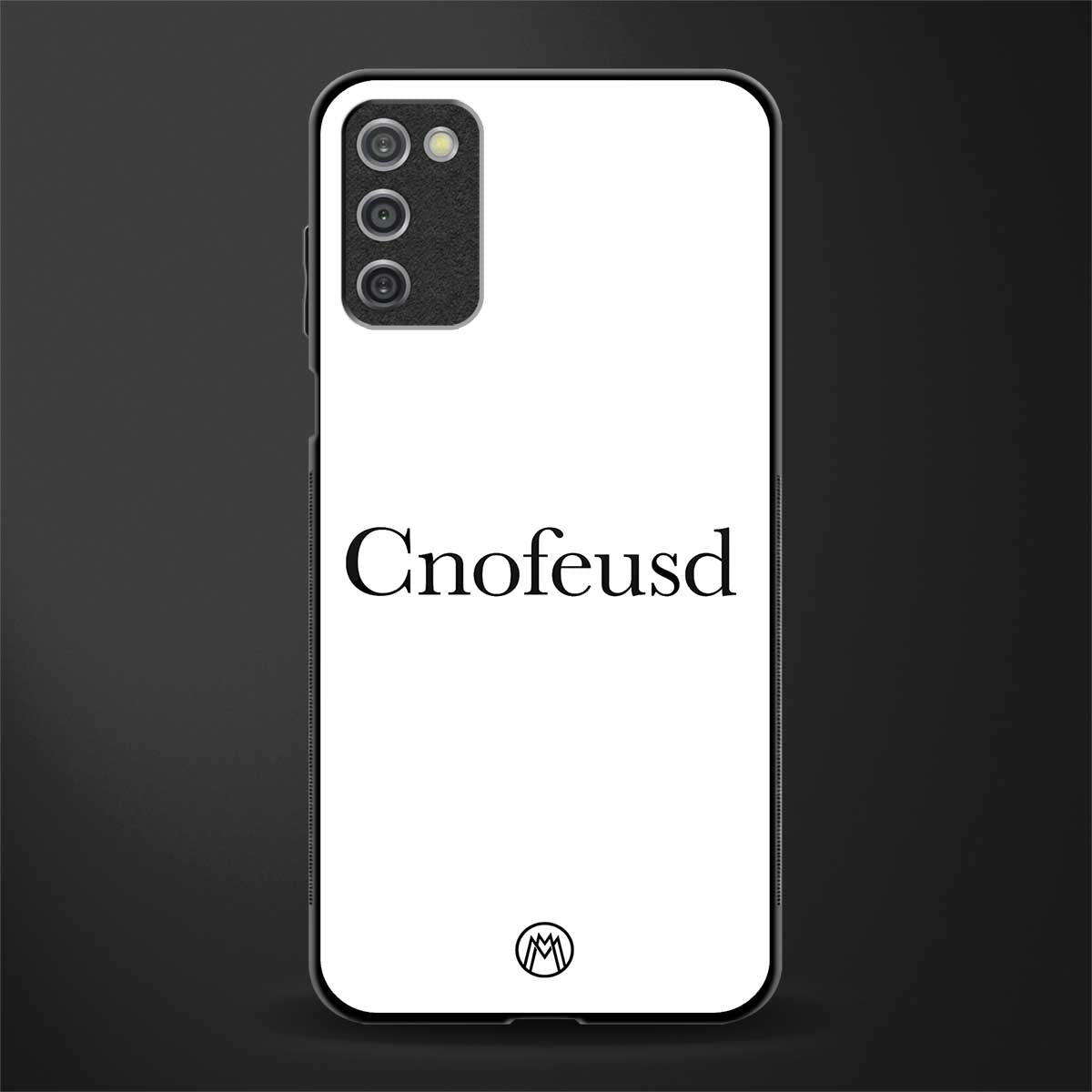 cnofeusd confused white glass case for samsung galaxy a03s image