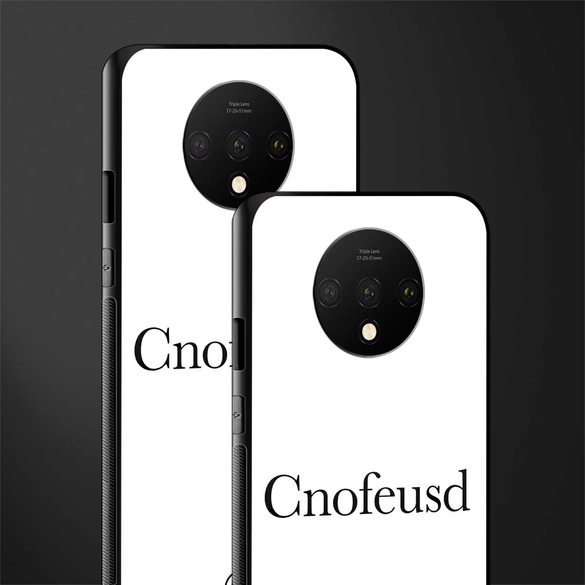 cnofeusd confused white glass case for oneplus 7t image-2