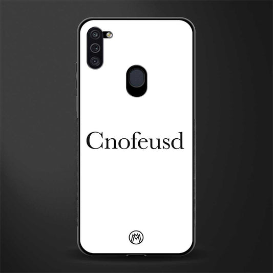 cnofeusd confused white glass case for samsung galaxy m11 image