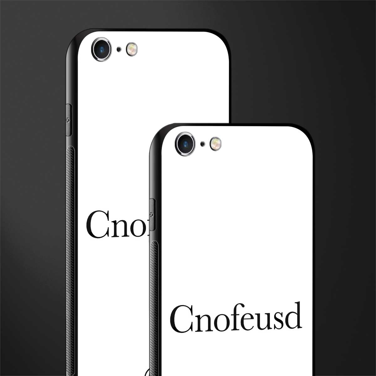 cnofeusd confused white glass case for iphone 6 plus image-2