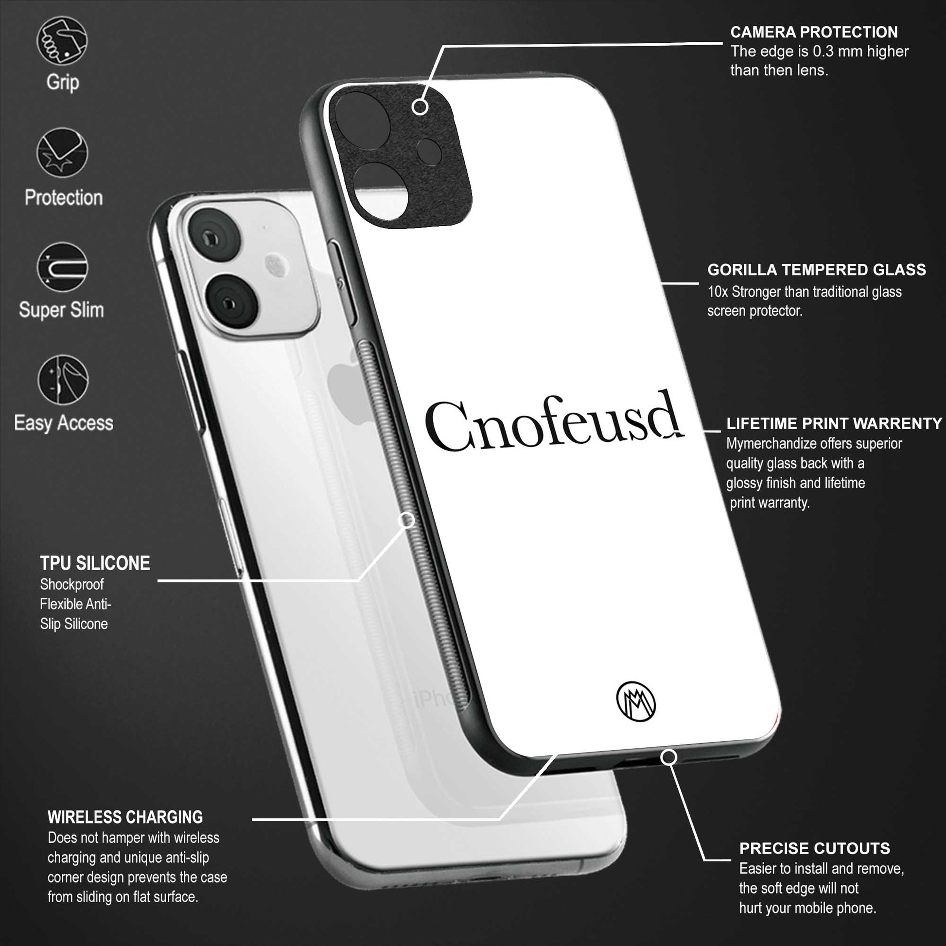 cnofeusd confused white glass case for redmi 9i image-4