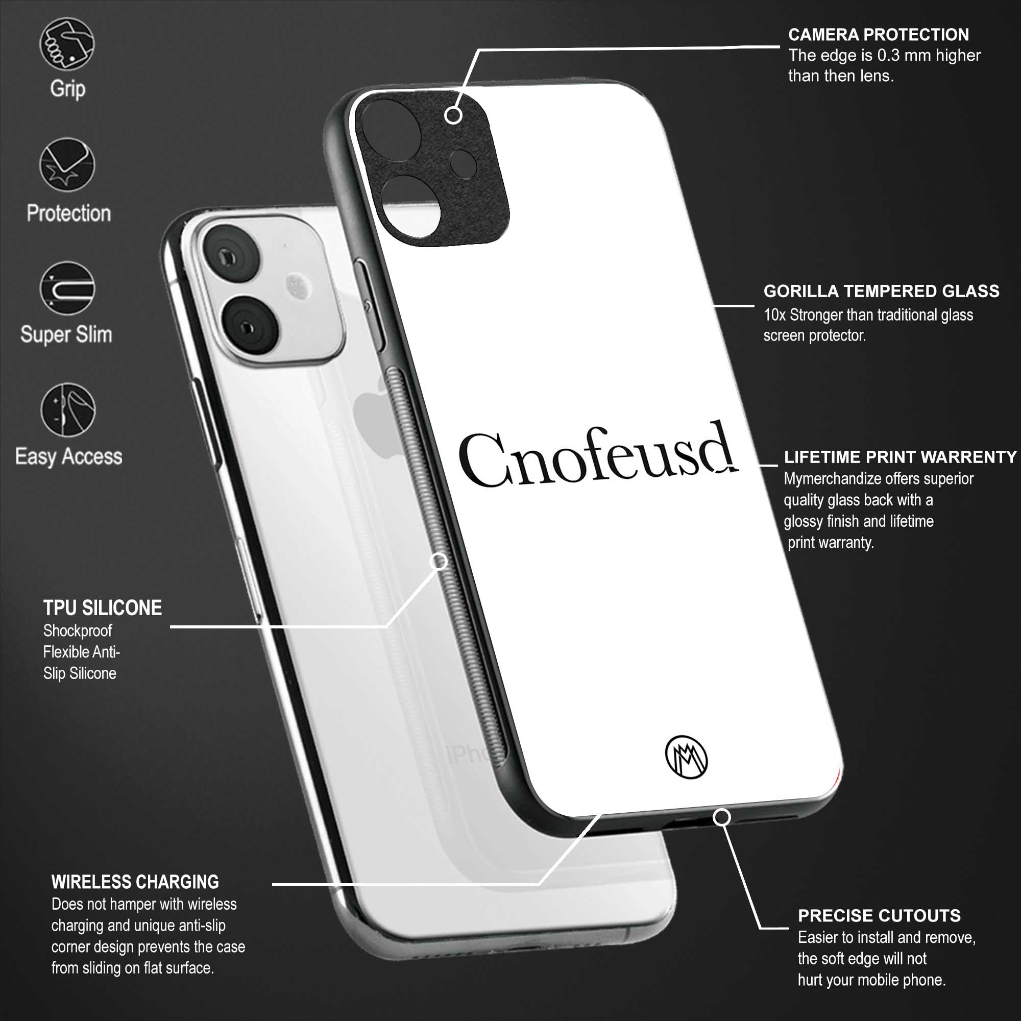 cnofeusd confused white glass case for oppo a54 image-4