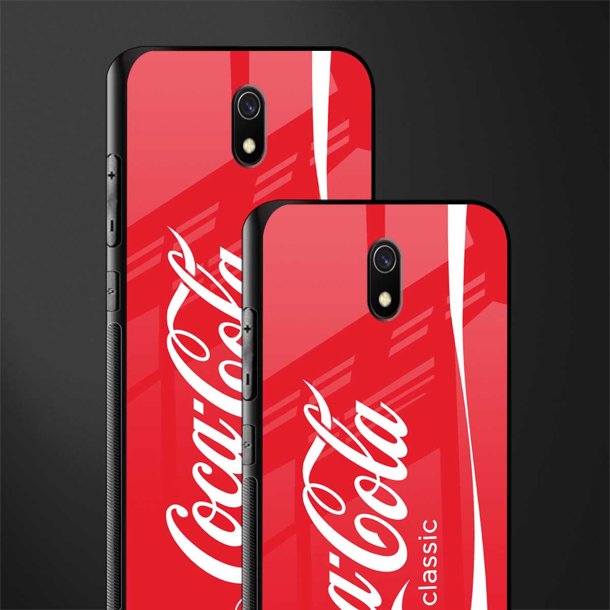 coca cola classic glass case for redmi 8a image-2