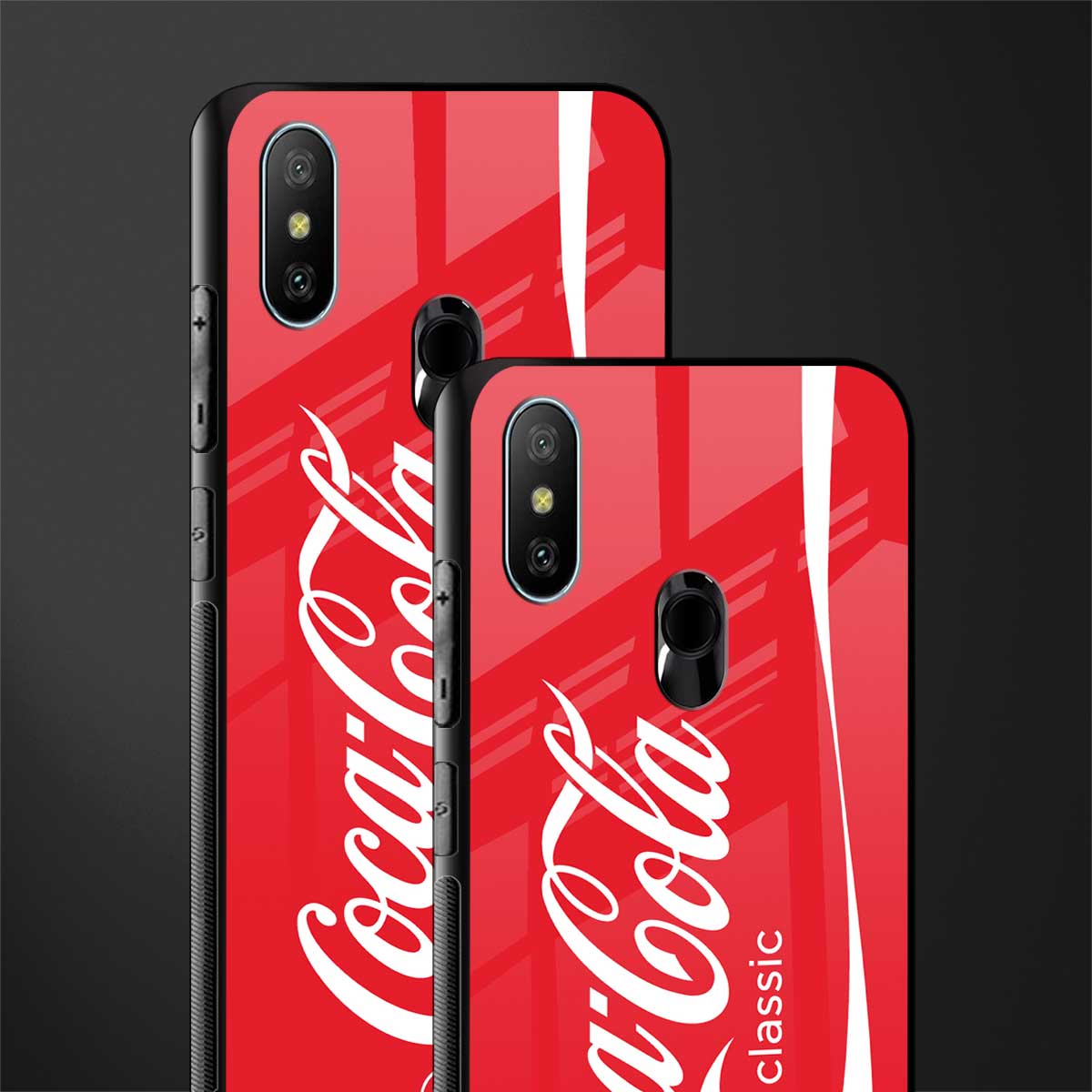 coca cola classic glass case for redmi 6 pro image-2