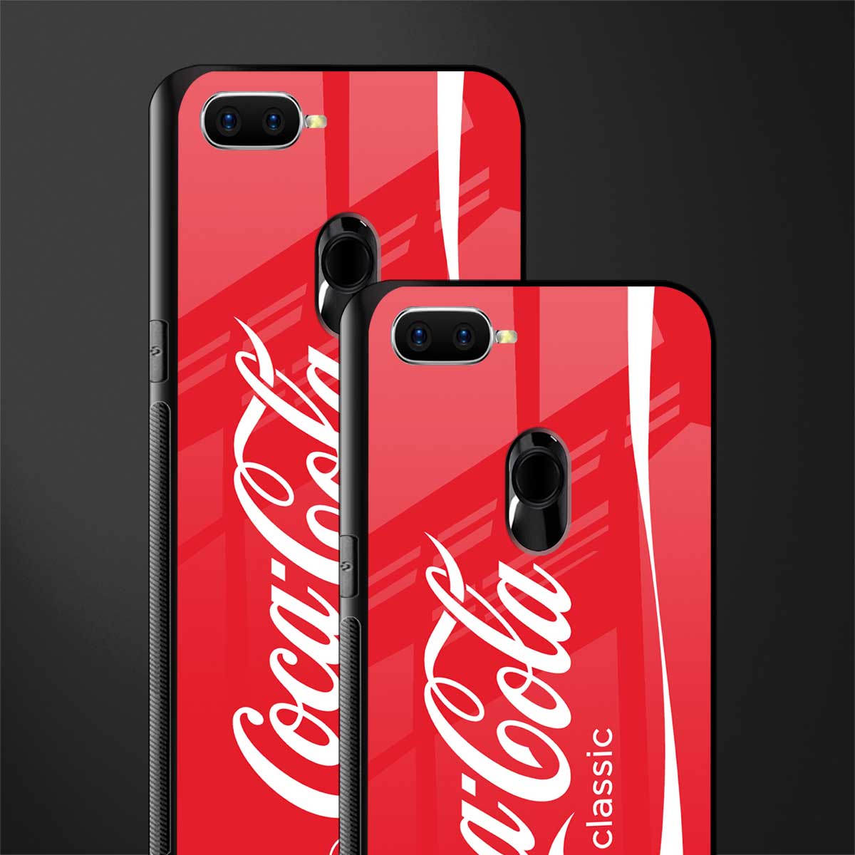 coca cola classic glass case for oppo a7 image-2