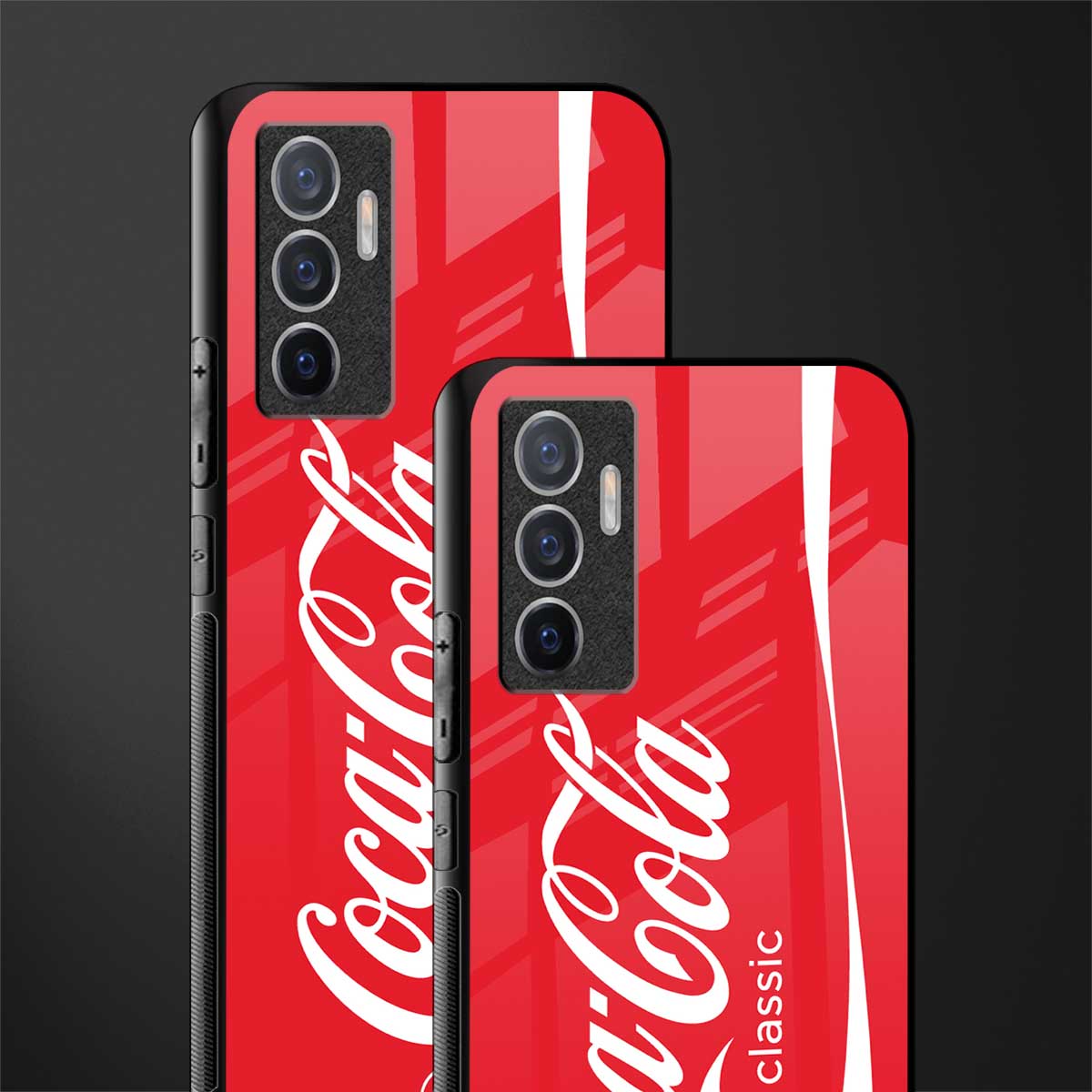 coca cola classic glass case for vivo v23e image-2
