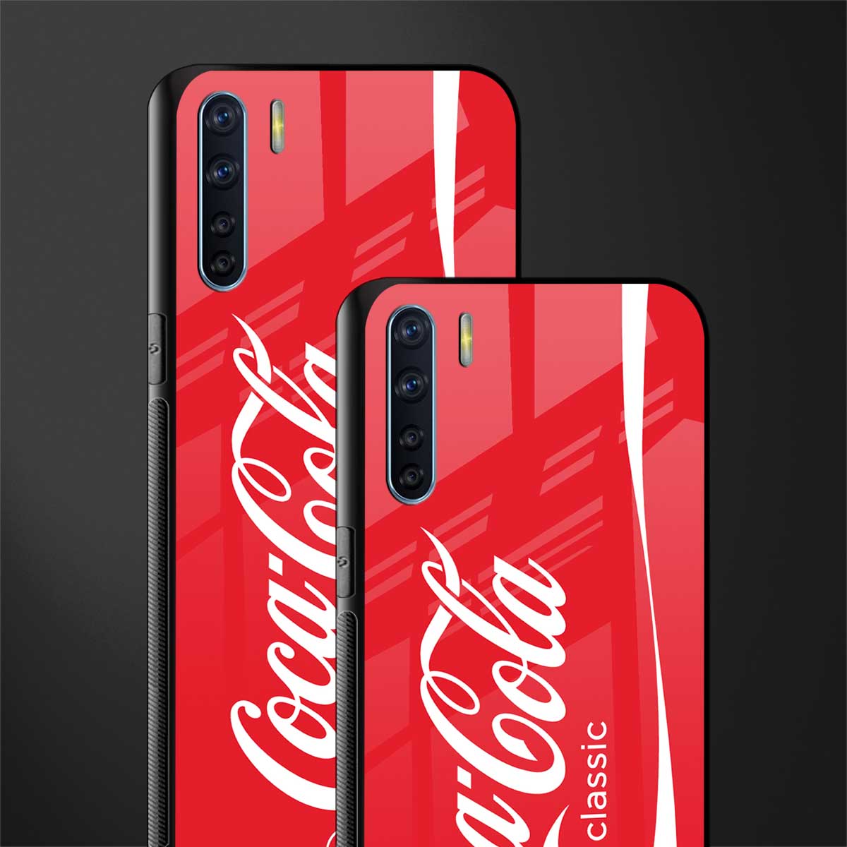 coca cola classic glass case for oppo f15 image-2