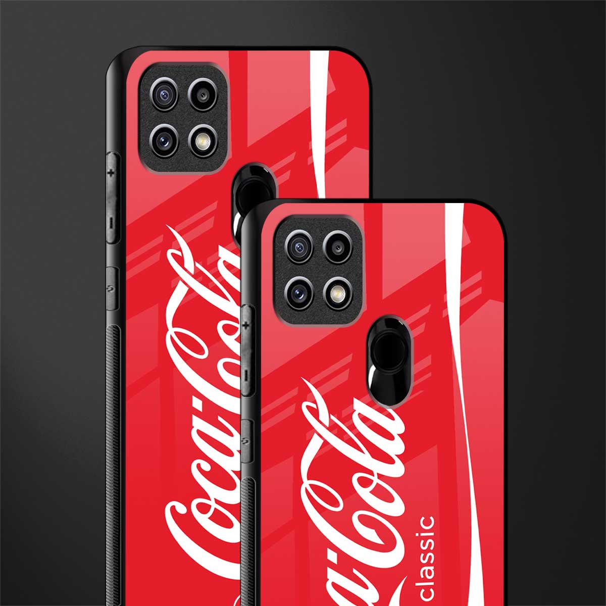 coca cola classic glass case for oppo a15s image-2