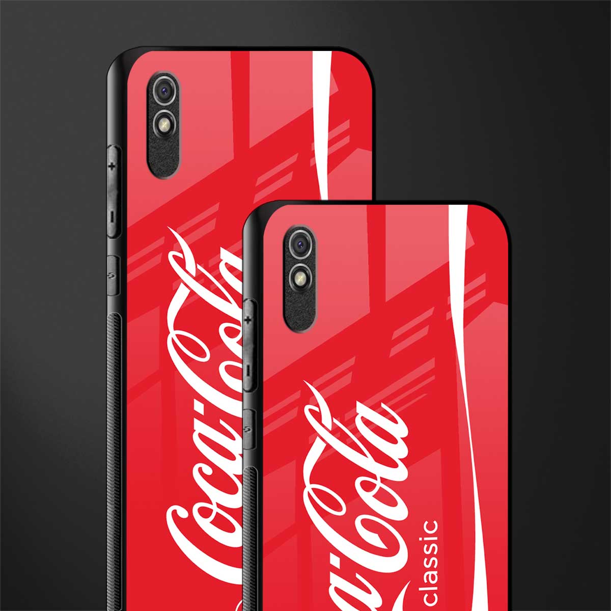 coca cola classic glass case for redmi 9i image-2