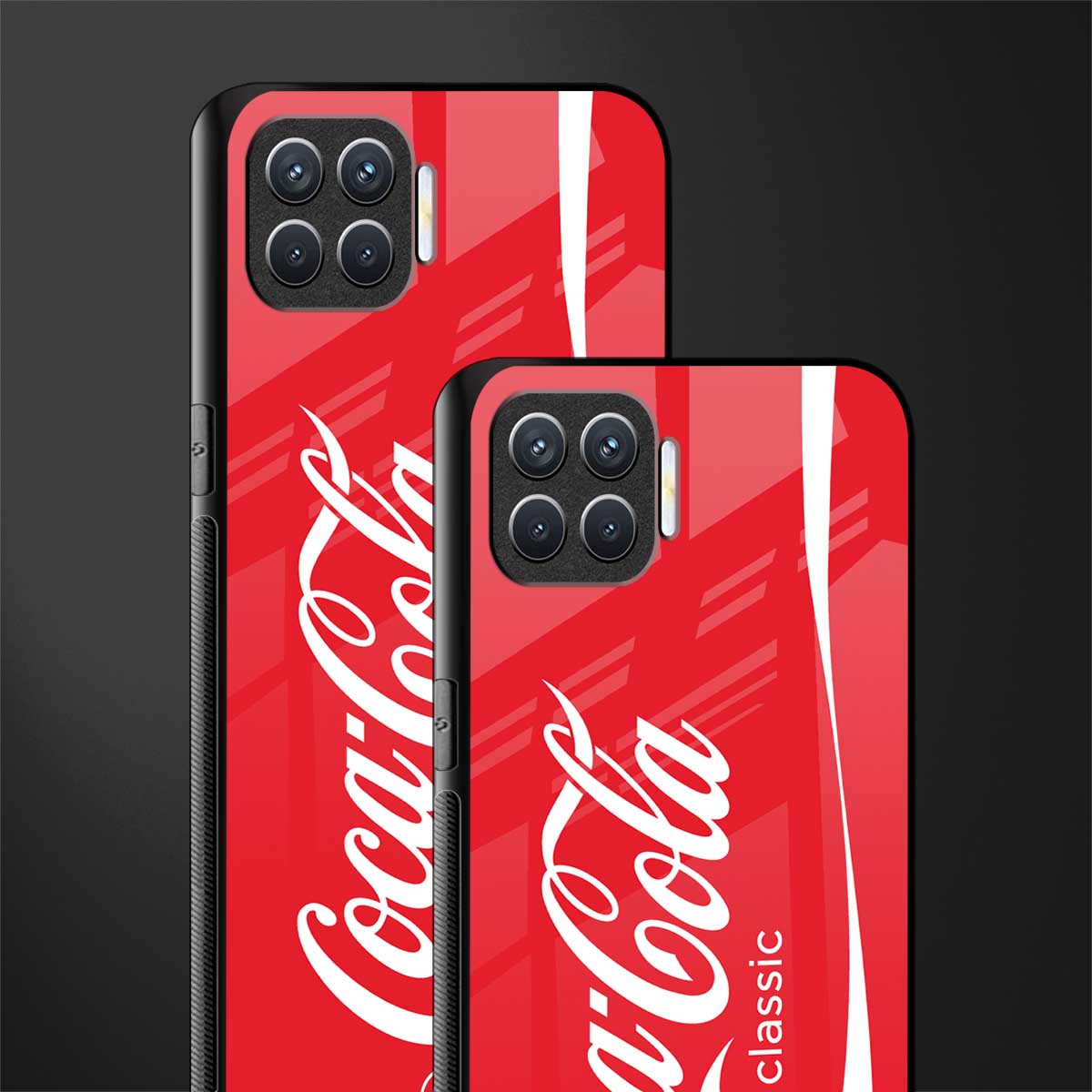 coca cola classic glass case for oppo f17 pro image-2