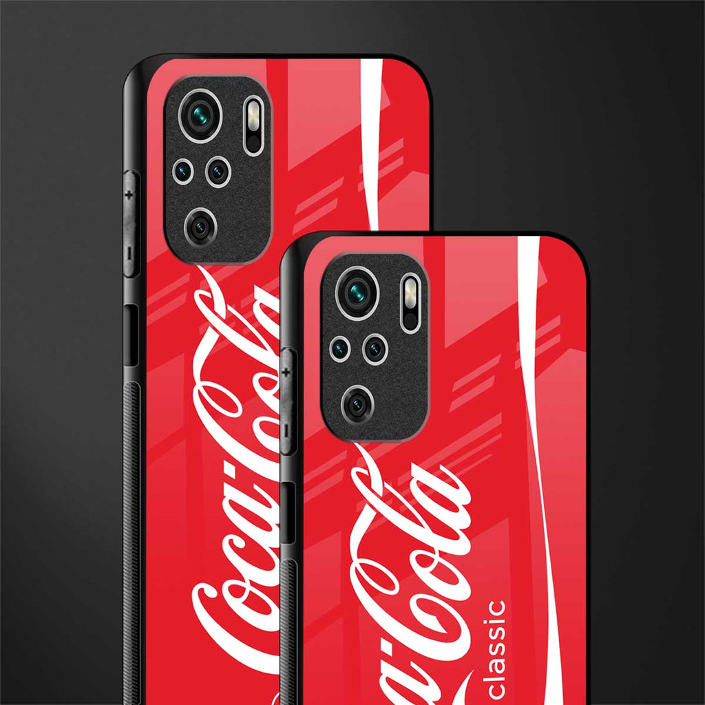 coca cola classic glass case for redmi note 10 image-2