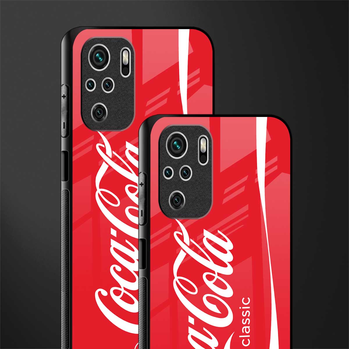 coca cola classic glass case for redmi note 10 image-2