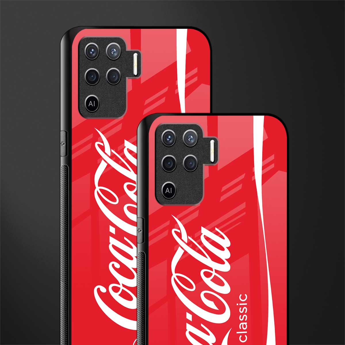 coca cola classic glass case for oppo f19 pro image-2