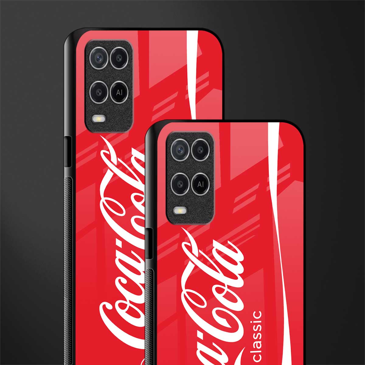 coca cola classic glass case for oppo a54 image-2