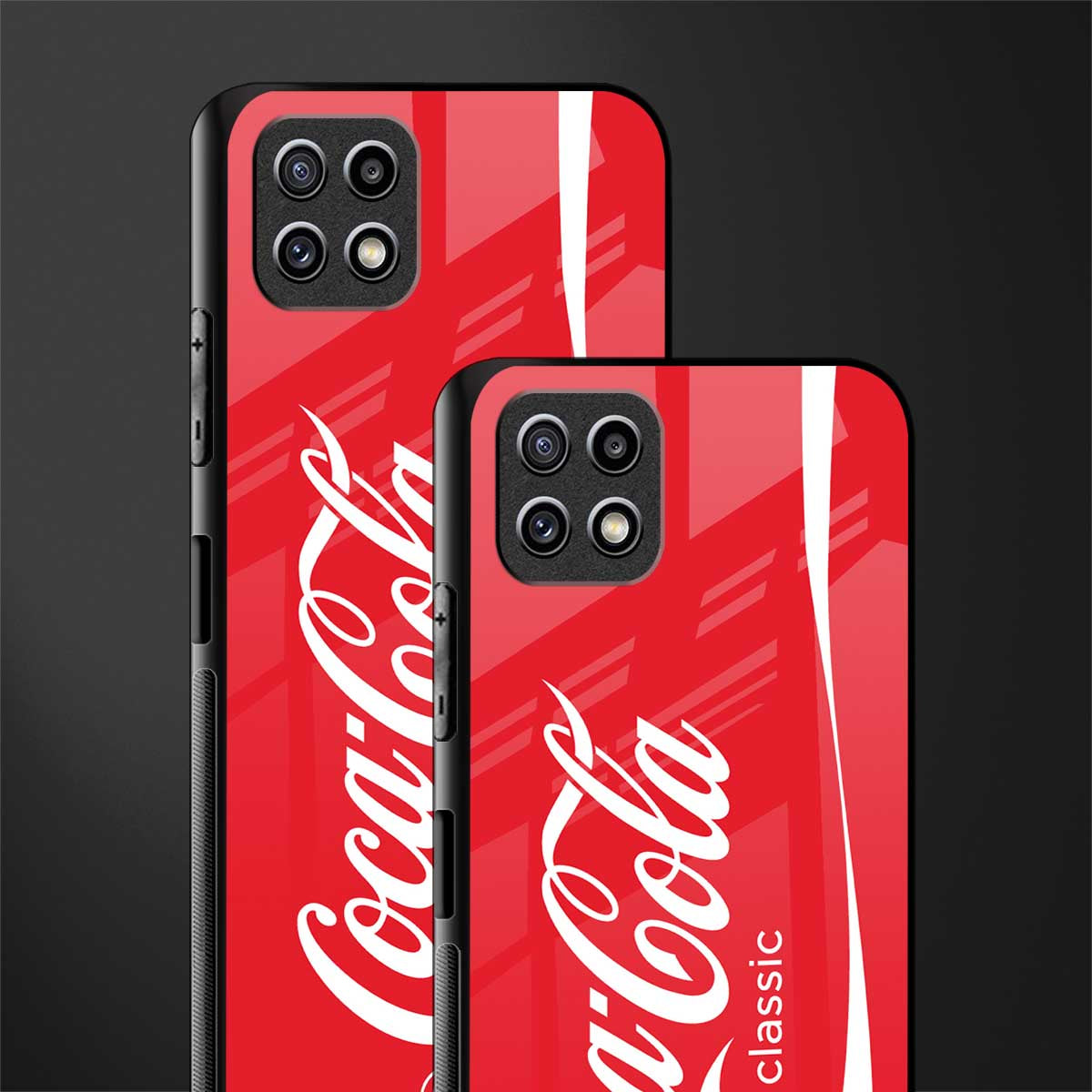 coca cola classic glass case for samsung galaxy a22 5g image-2