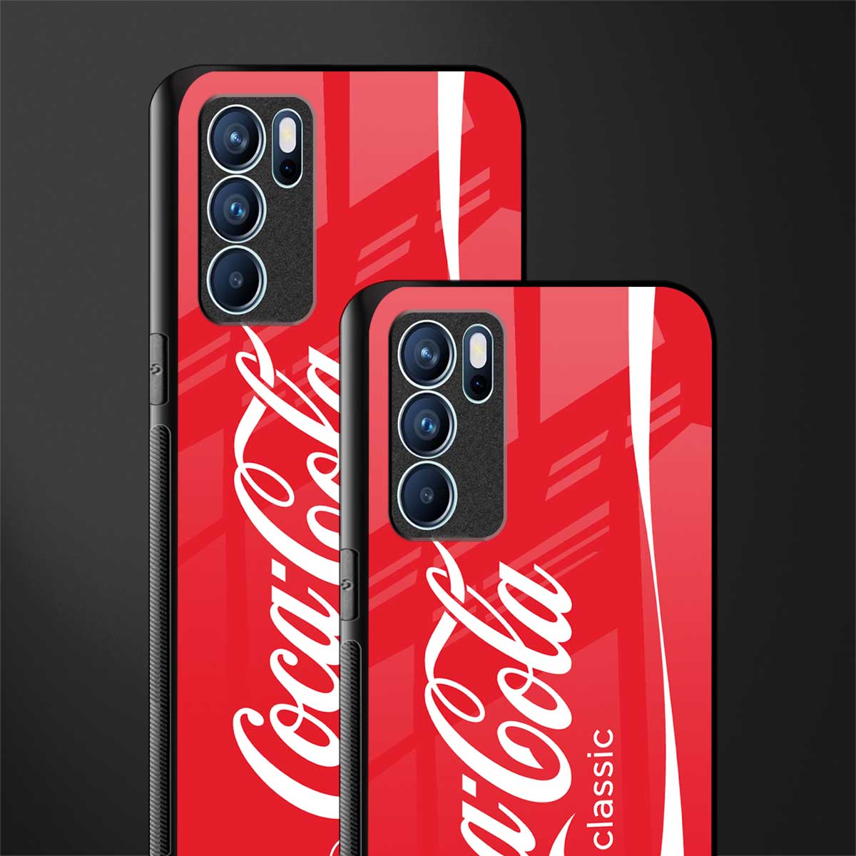 coca cola classic glass case for oppo reno6 5g image-2