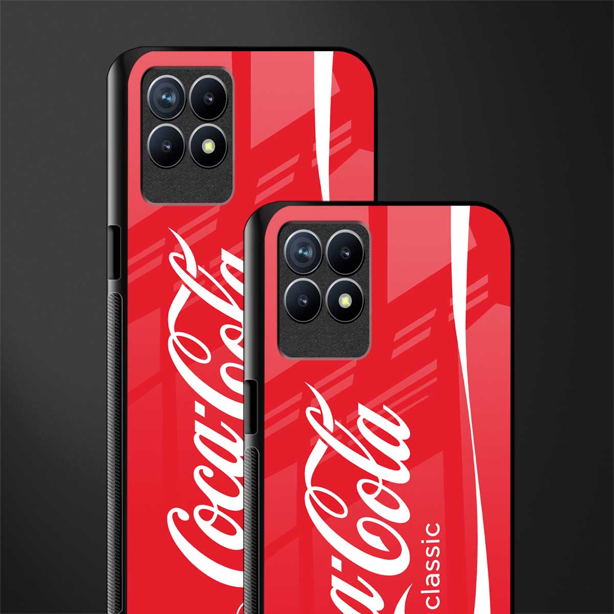 coca cola classic glass case for realme 8i image-2