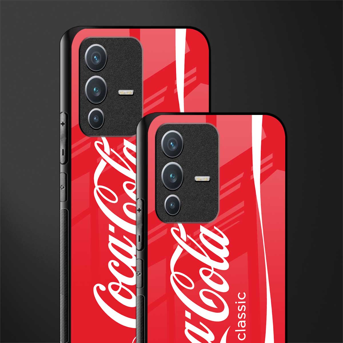 coca cola classic glass case for vivo v23 5g image-2